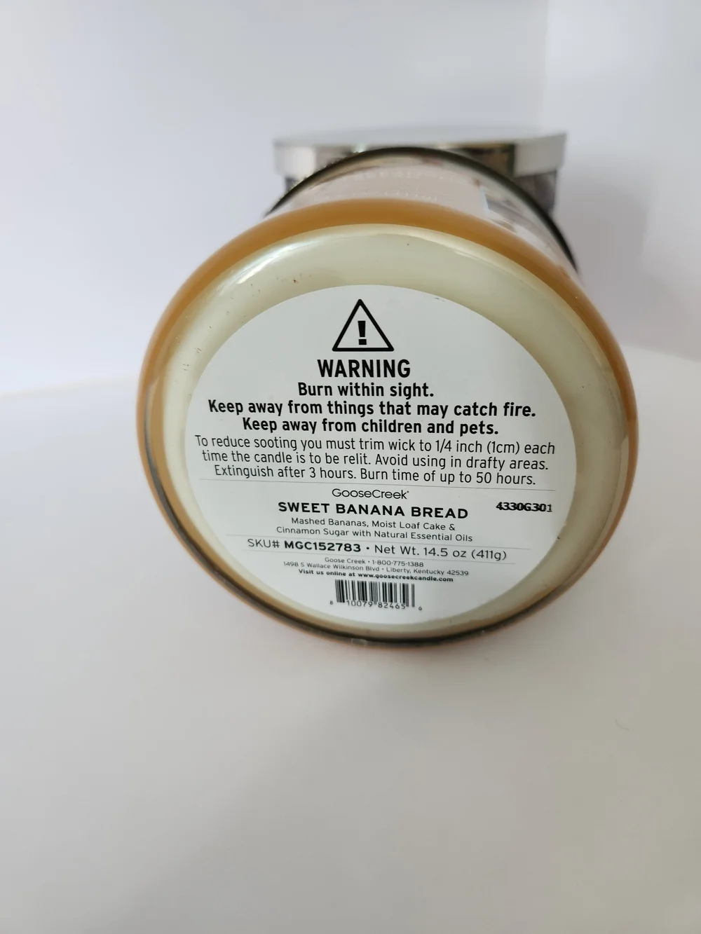 Goose Creek Sweet Banana Bread Scented 3 Wick Candle